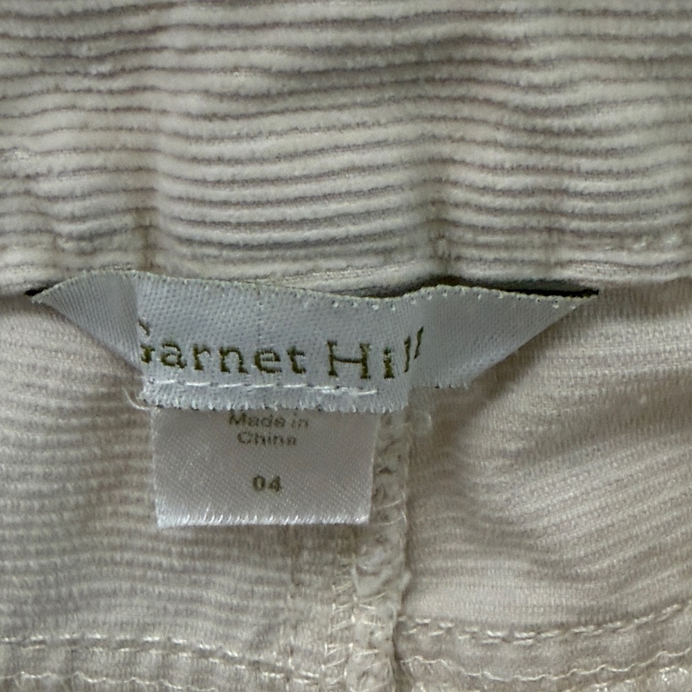 Garnet Hill Cream Corduroy Low Rise Straight Leg Pants Sz4 - Picture 5 of 5